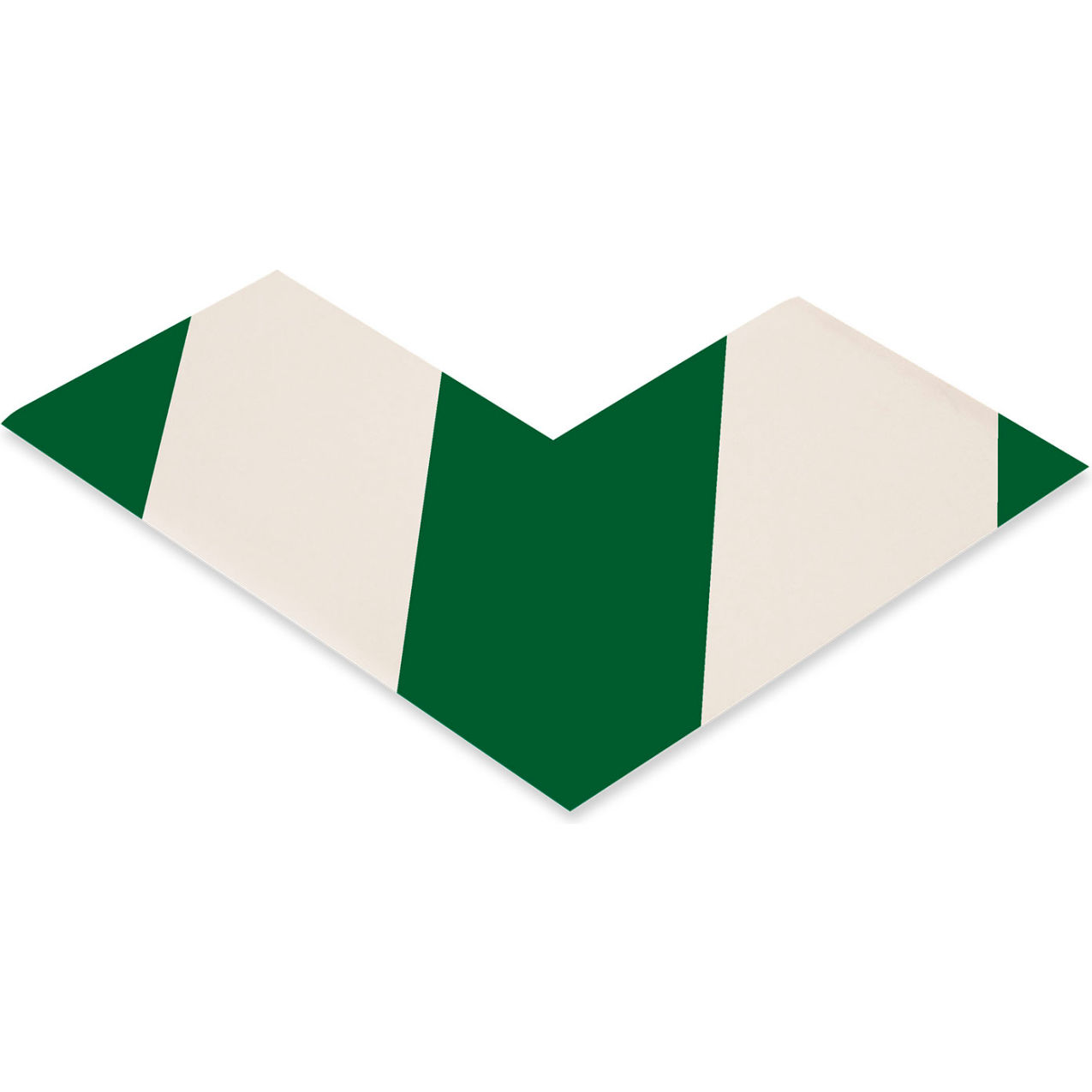 Floor Tape Angles, 3"W x 6"L, 50 Mil, Green/White, 100/Pack