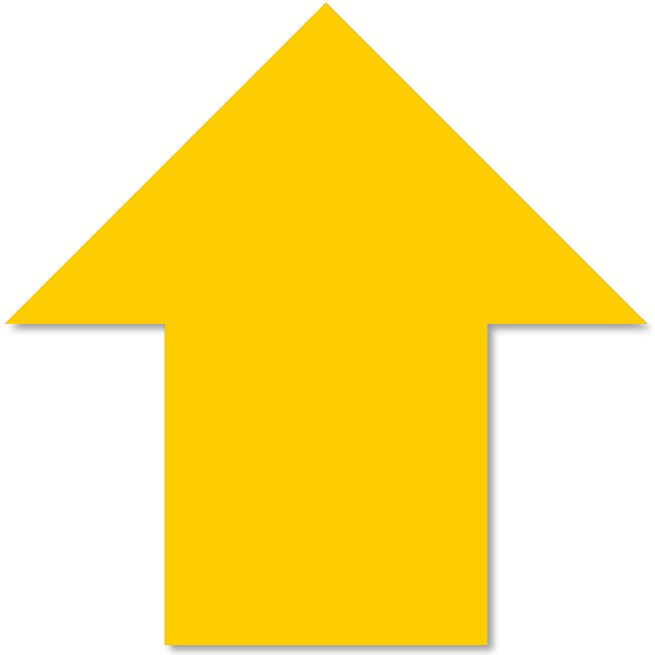 Line Floor Arrows, 5-1/2''W x 5-1/2''L, 50 Mil, Yellow, 50/Pack