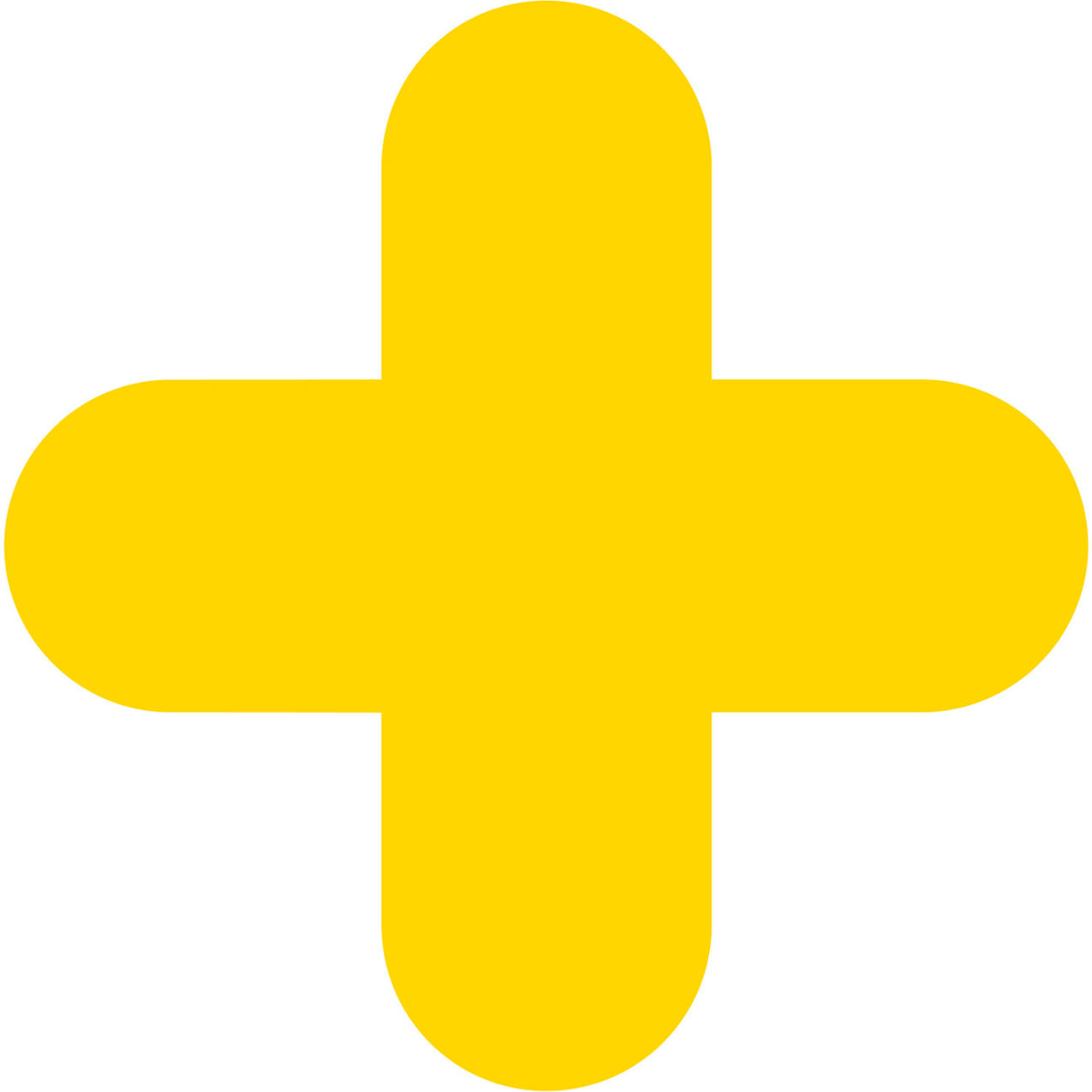Floor Location Marker, Cross, 10"W x 4-1/2"L, 20 Mil, Yellow, 10/Pack