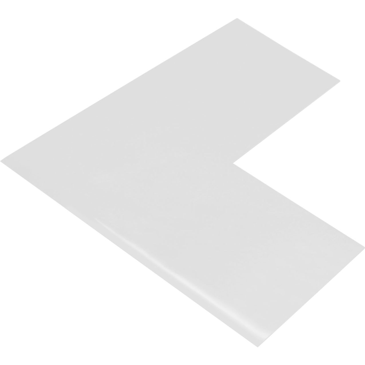 Floor Tape Angles, 4"W x 8"L, 50 Mil, White, 50/Pack