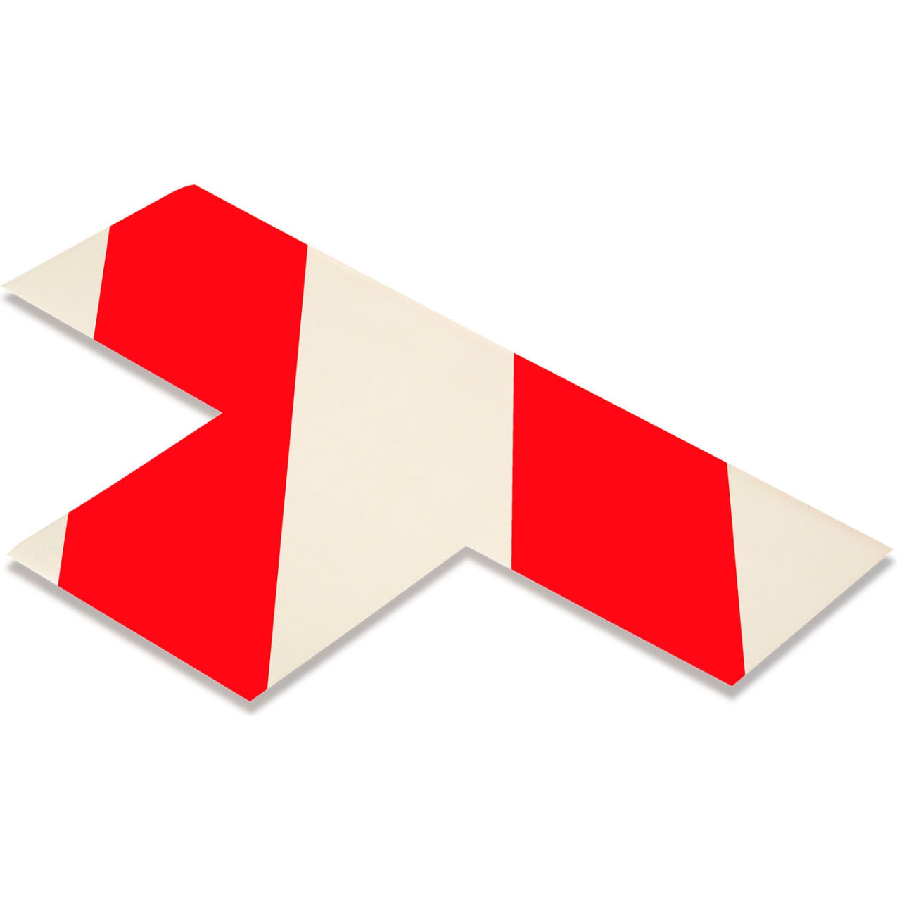 Floor Tape Ts, 3"W x 6"L, 50 Mil, Red/White, 100/Pack