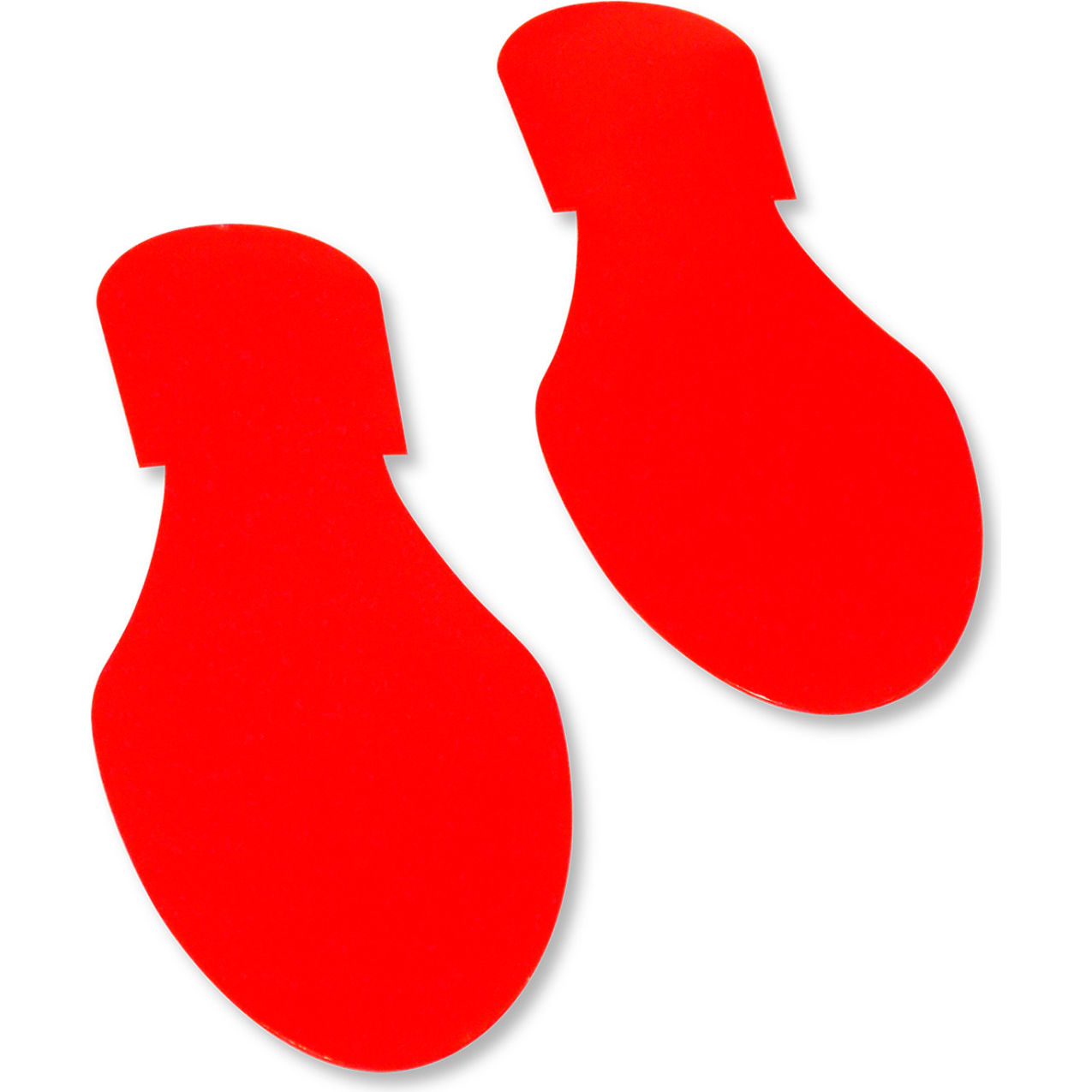 Foot Prints, 3-1/2'W x 9-1/2"L, 50 Mil, Red, 50/Pack