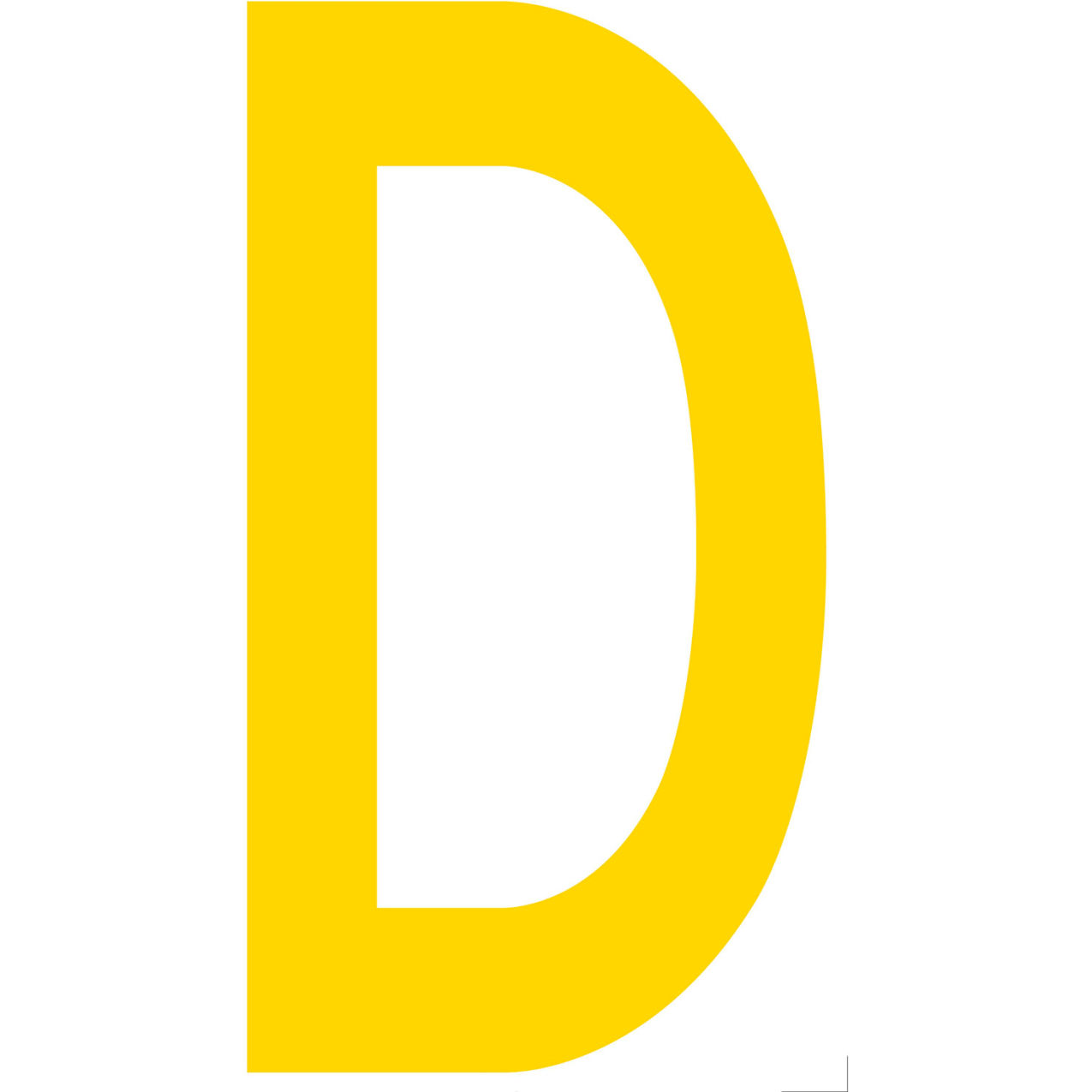 Floor Location Marker, Letter D, 10"W x 4-1/2"L, 20 Mil, Yellow, 10/Pack