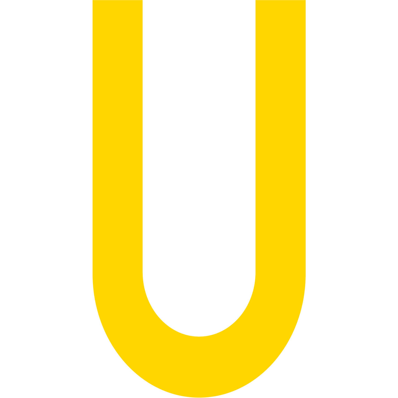 Floor Location Marker, Letter U, 10"W x 4-1/2"L, 20 Mil, Yellow, 10/Pack