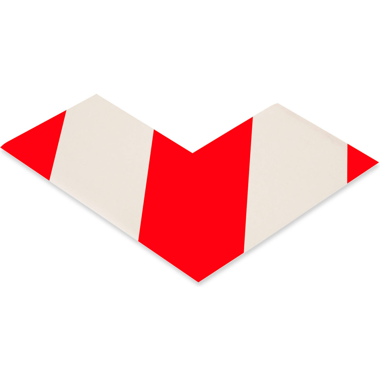 Floor Tape Angles, 3"W x 6"L, 50 Mil, Red/White, 100/Pack