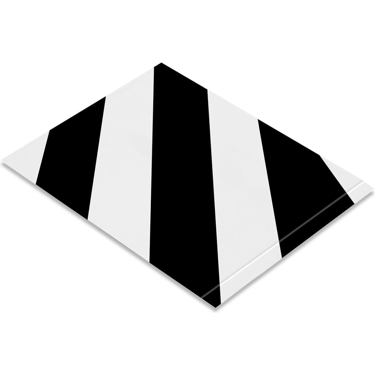 Safety Floor Tape Segments, 6"W x 10"L, 50 Mil, Striped, Black/White, 100/Pack