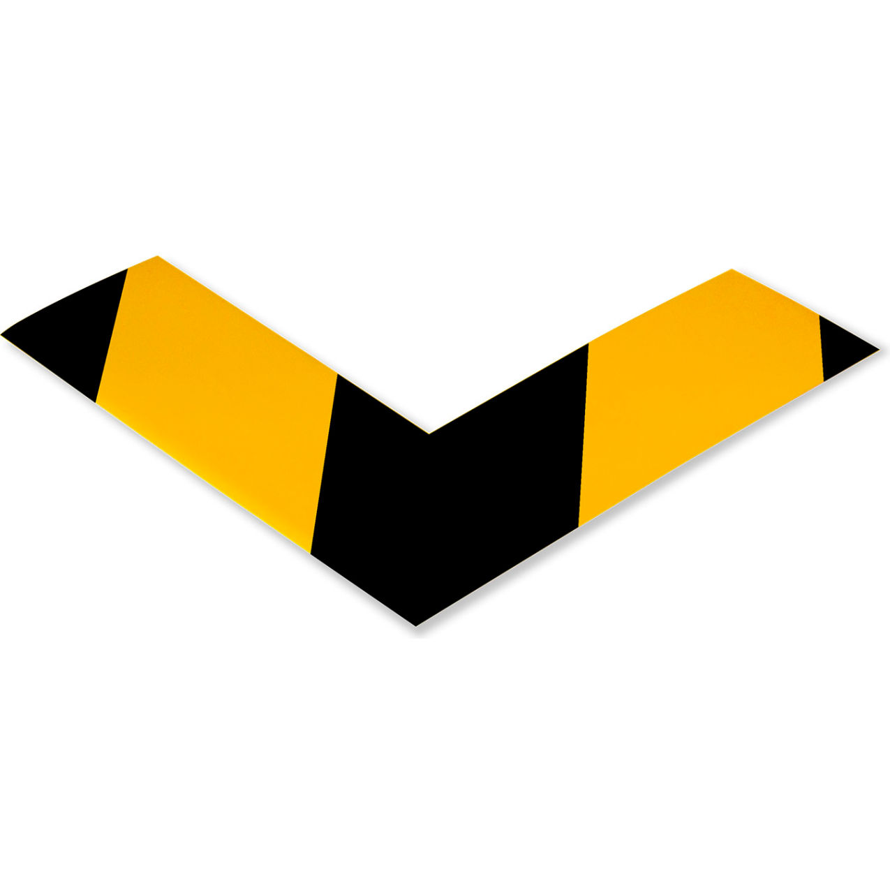 Floor Tape Angles, 2"W x 6"L, 50 Mil, Black/Yellow, 100/Pack