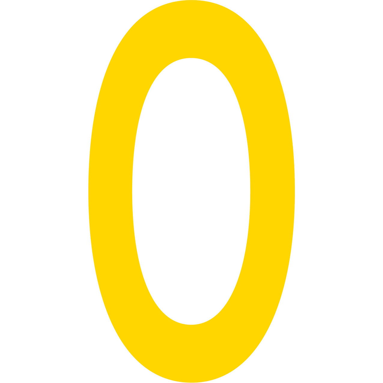 Floor Location Marker, Letter O, 10"W x 4-1/2"L, 20 Mil, Yellow, 10/Pack