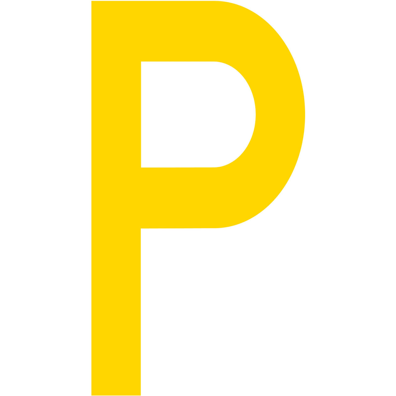 Floor Location Marker, Letter P, 10"W x 4-1/2"L, 20 Mil, Yellow, 10/Pack
