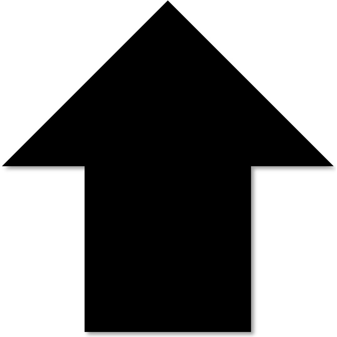Floor Tape Arrows, 5-1/2"W x 5-1/2"L, 50 Mil, Black, 50/Pack