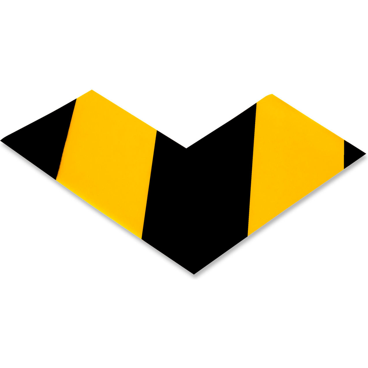 Floor Tape Angles, 3"W x 6"L, 50 Mil, Black/Yellow, 100/Pack