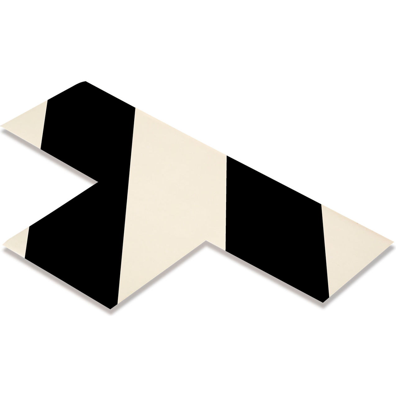 Floor Tape Ts, 3"W x 6"L, 50 Mil, Black/White, 100/Pack