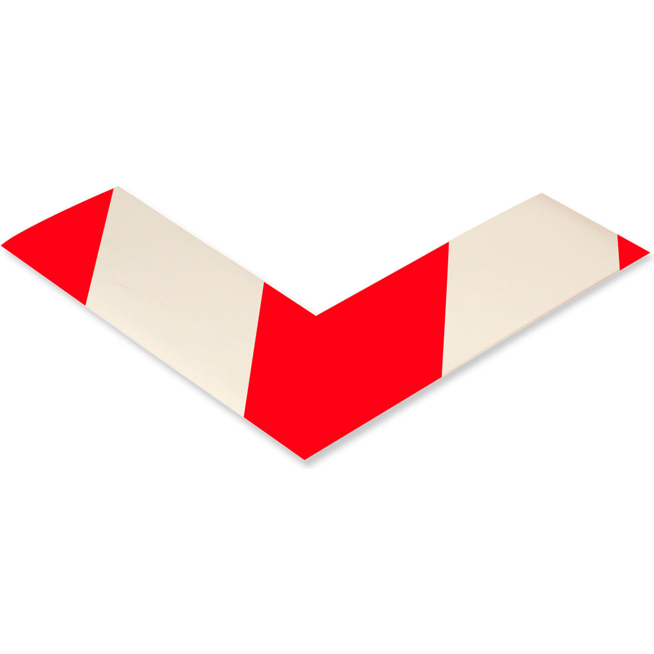 Floor Tape Angles, 2"W x 6"L, 50 Mil, Red/White, 100/Pack
