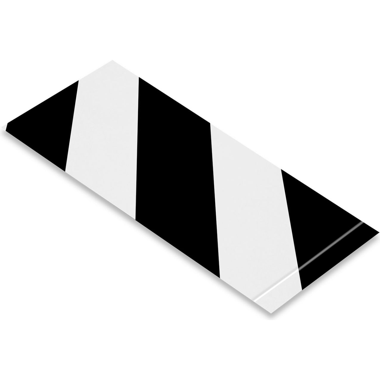Polyester Safety Floor Tape Segments, 3"W x 10"L, 50 Mil, Black/White, 100/Pack