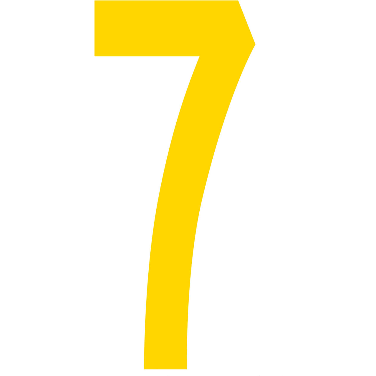 Floor Location Marker, Number 7, 10"W x 4-1/2"L, 20 Mil, Yellow, 10/Pack