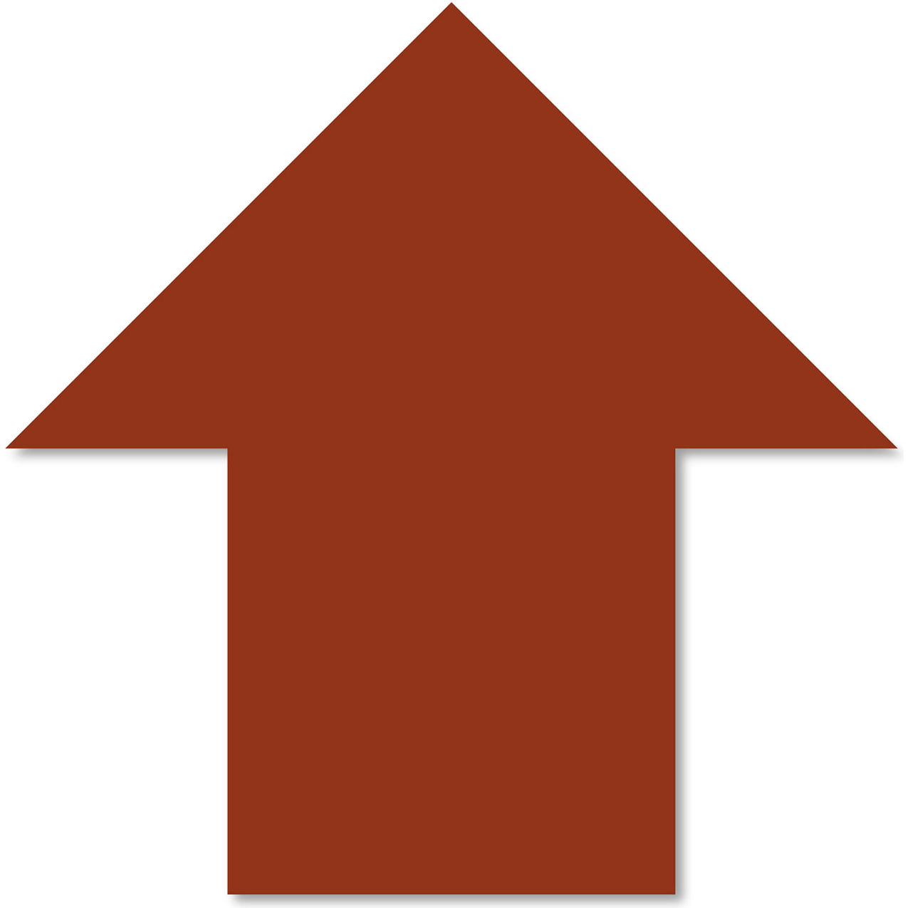 Floor Tape Arrows, 5-1/2"W x 5-1/2"L, 50 Mil, Brown, 50/Pack