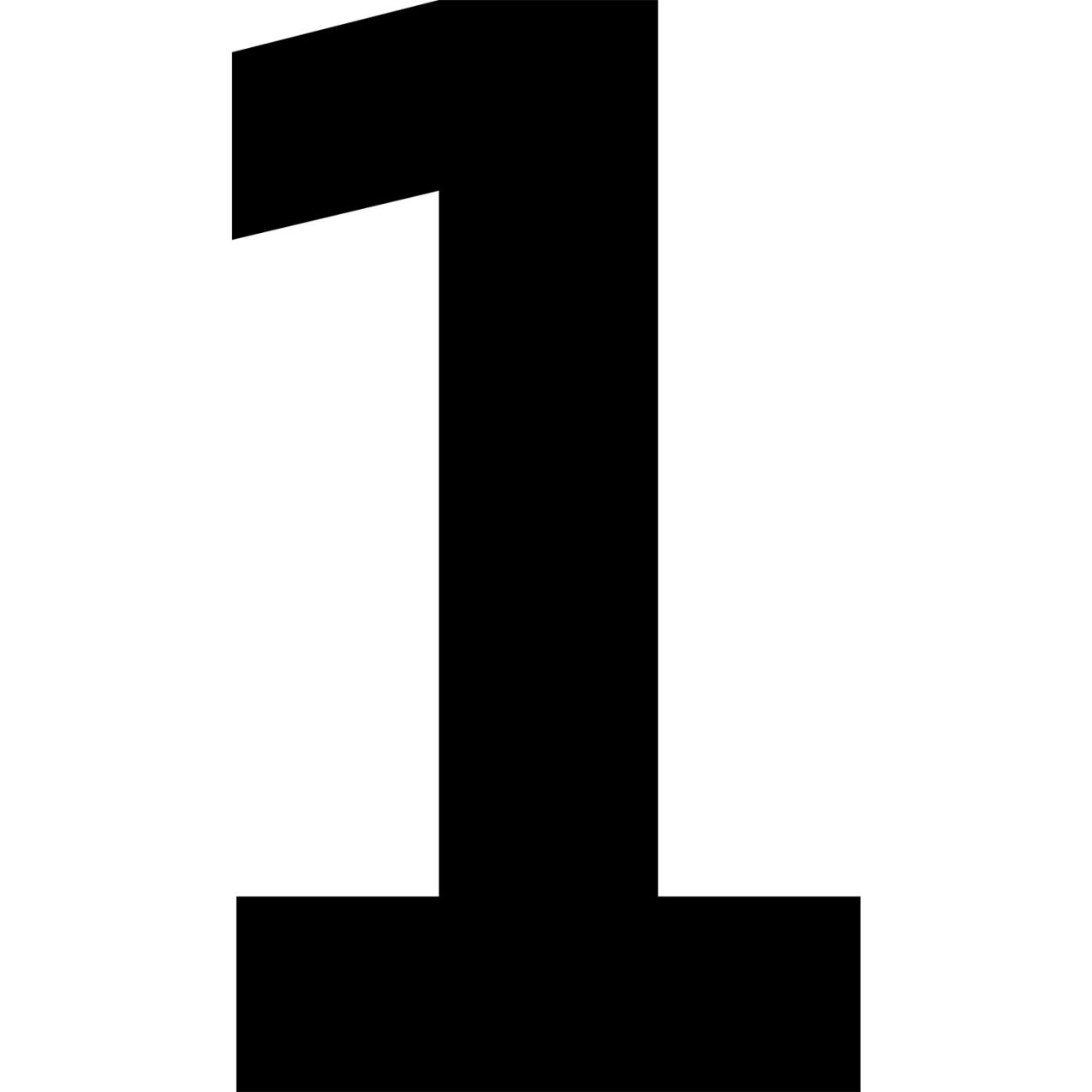 Floor Location Marker, Number 1, 8"W x 4-1/2"L, 30 Mil, White, 10/Pack