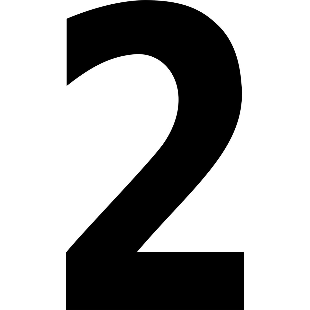 Floor Location Marker, Number 2, 8"W x 4-1/2"L, 30 Mil, White, 10/Pack