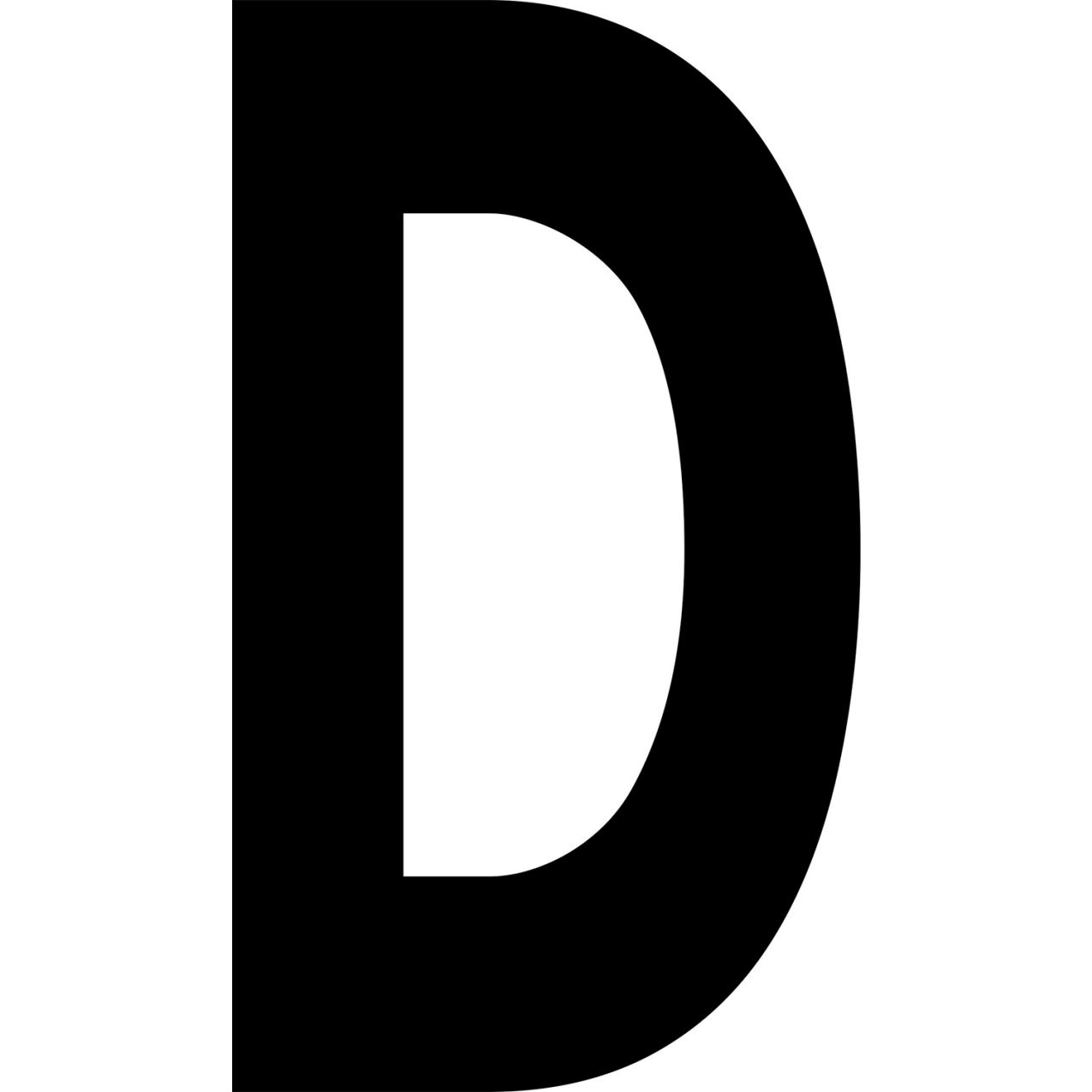 Floor Location Marker, Letter D, 8"W x 4-1/2"L, 30 Mil, White, 10/Pack
