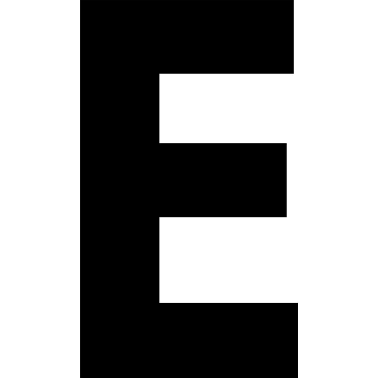Floor Location Marker, Letter E, 8"W x 4-1/2"L, 30 Mil, White, 10/Pack