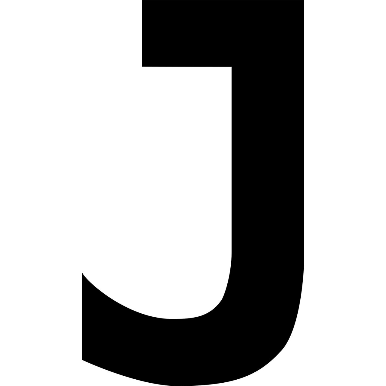 Floor Location Marker, Letter J, 8"W x 4-1/2"L, 30 Mil, White, 10/Pack