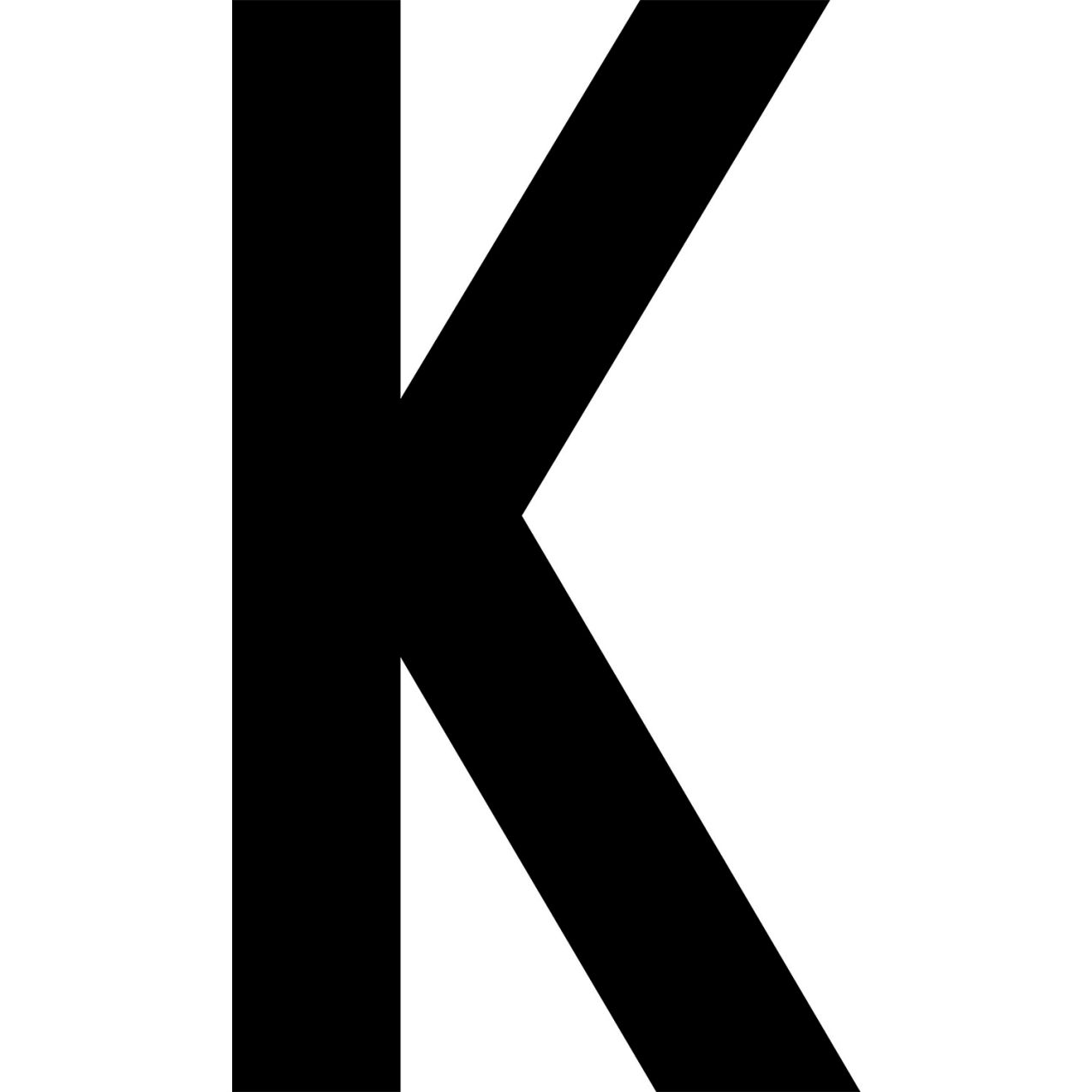 Floor Location Marker, Letter K, 8"W x 4-1/2"L, 30 Mil, White, 10/Pack