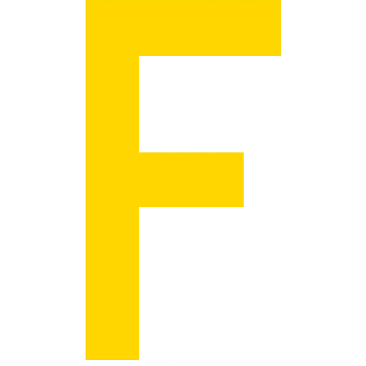 Floor Location Marker, Letter F, 10"W x 4-1/2"L, 20 Mil, Yellow, 10/Pack