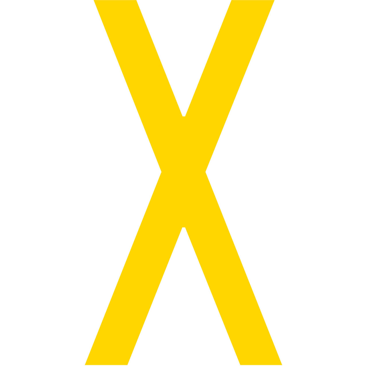 Floor Location Marker, Letter X, 10"W x 4-1/2"L, 20 Mil, Yellow, 10/Pack