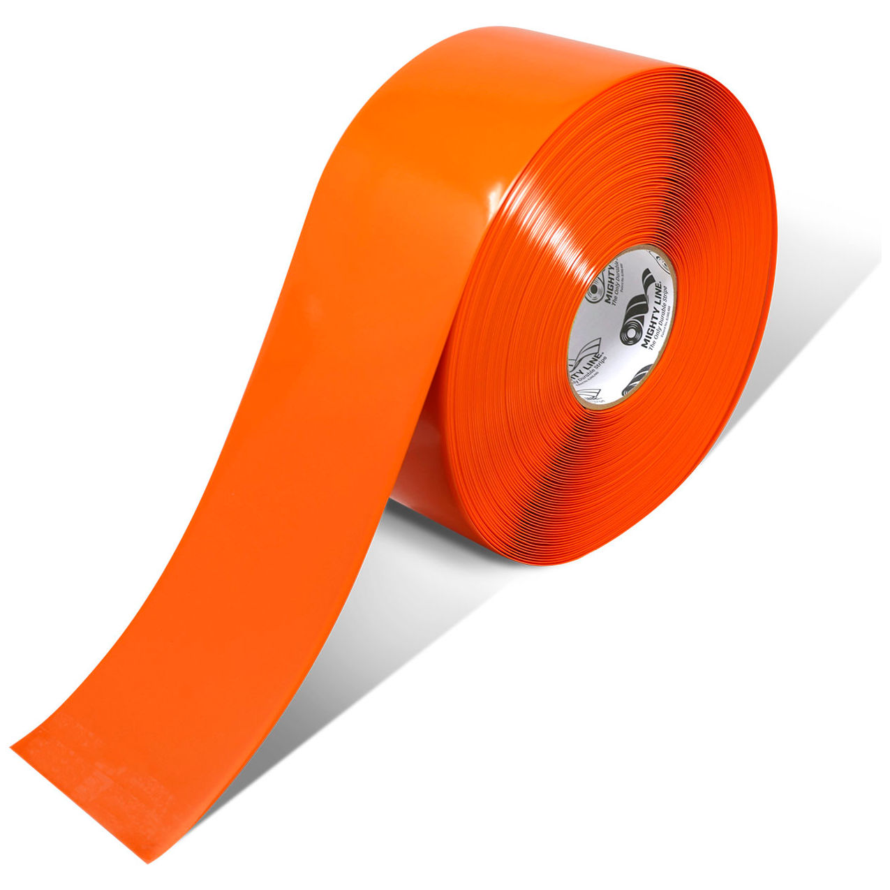 Polyester Safety Floor Tape, 4"W x 100'L, 50 Mil, Orange