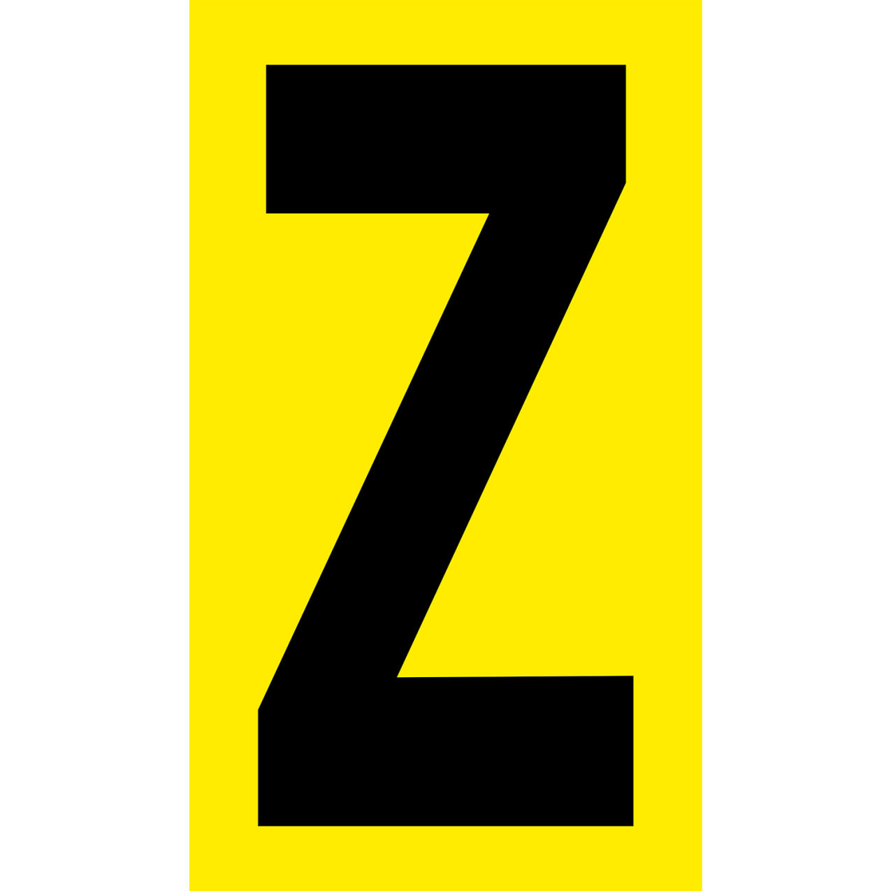 Floor Location Marker, Letter Z, 8"W x 4-1/2"L, 30 Mil, Yellow, 10/Pack