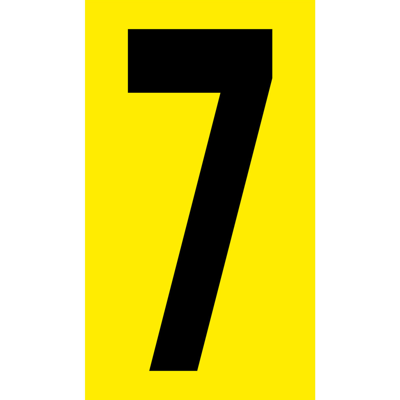 Floor Location Marker, Number 7, 8"W x 4-1/2"L, 30 Mil, Yellow, 10/Pack