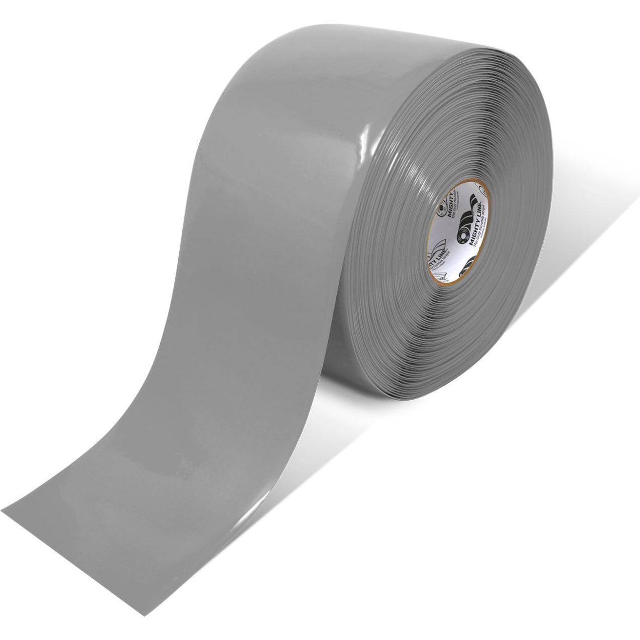 Safety Floor Tape, 6"W x 100'L, 50 Mil, Solid, Gray