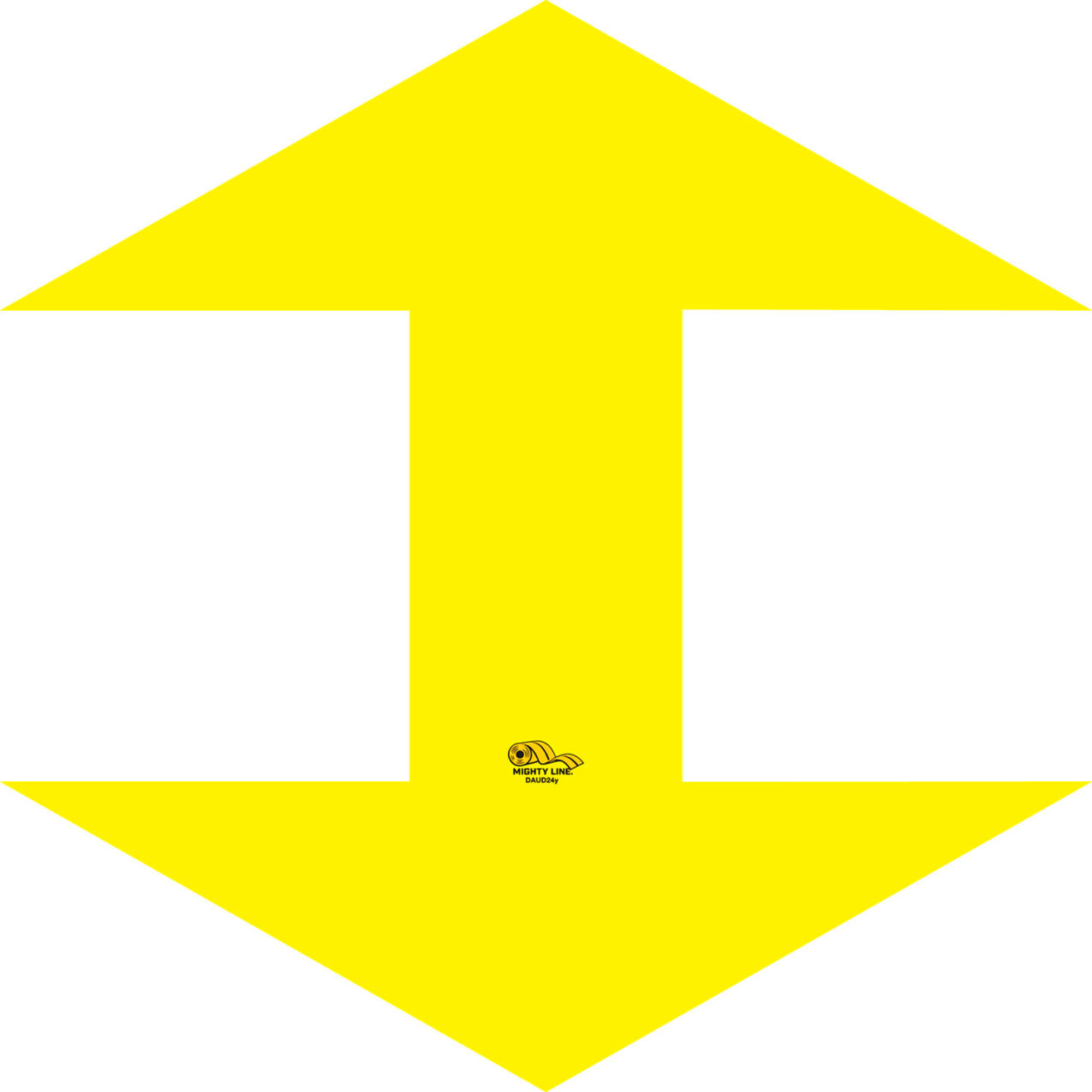 Double Arrow Up and Down Floor Sign, 24"W x 24"L, 39 Mil, Yellow