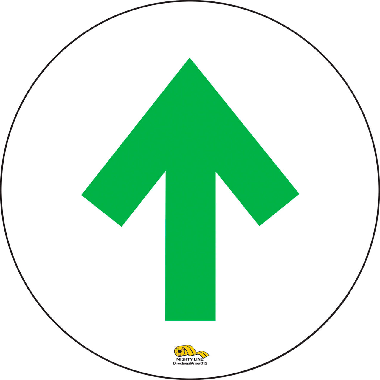 Directional Arrow Floor Sign, 12"W x 12"L, 39 Mil, Green