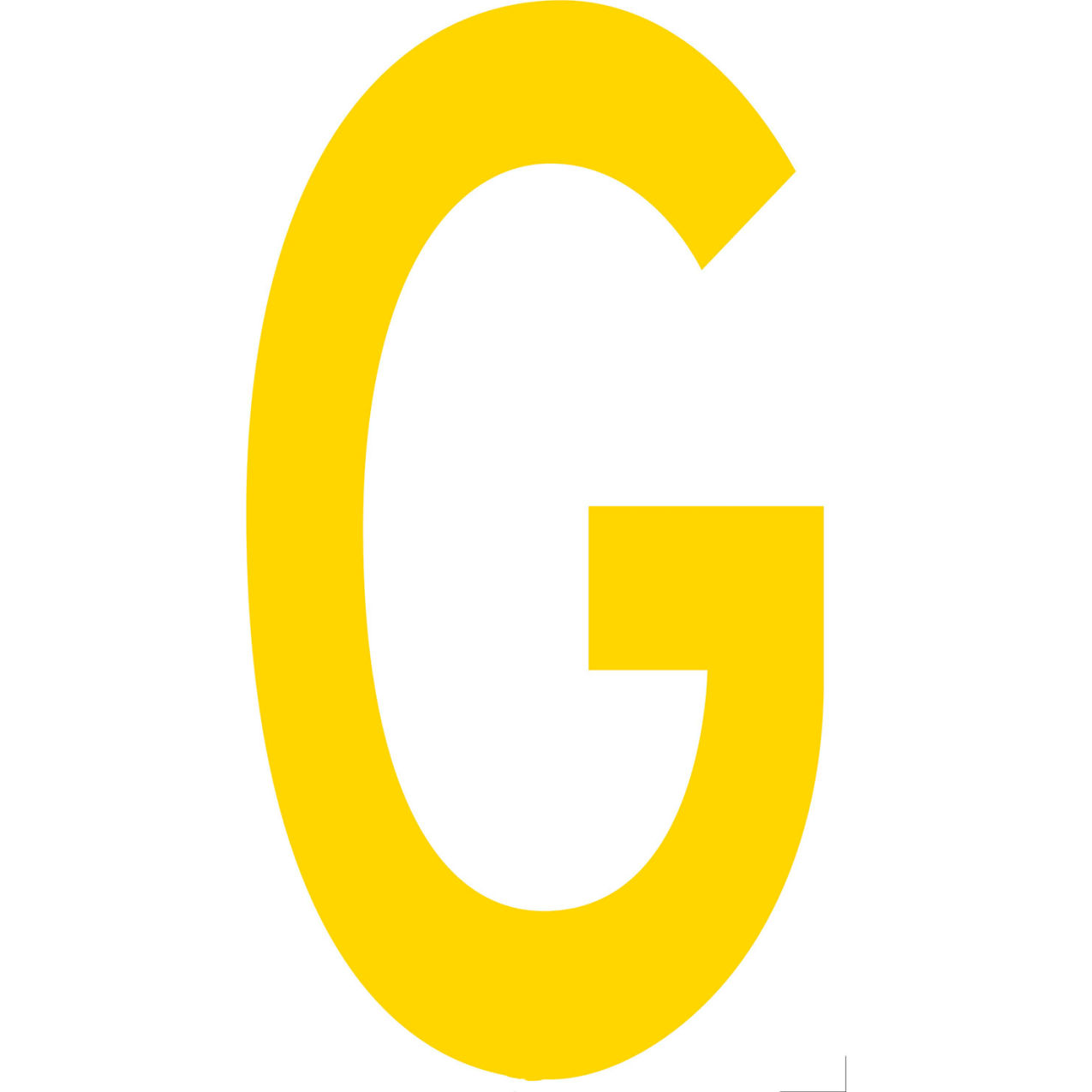 Floor Location Marker, Letter G, 10"W x 4-1/2"L, 20 Mil, Yellow, 10/Pack