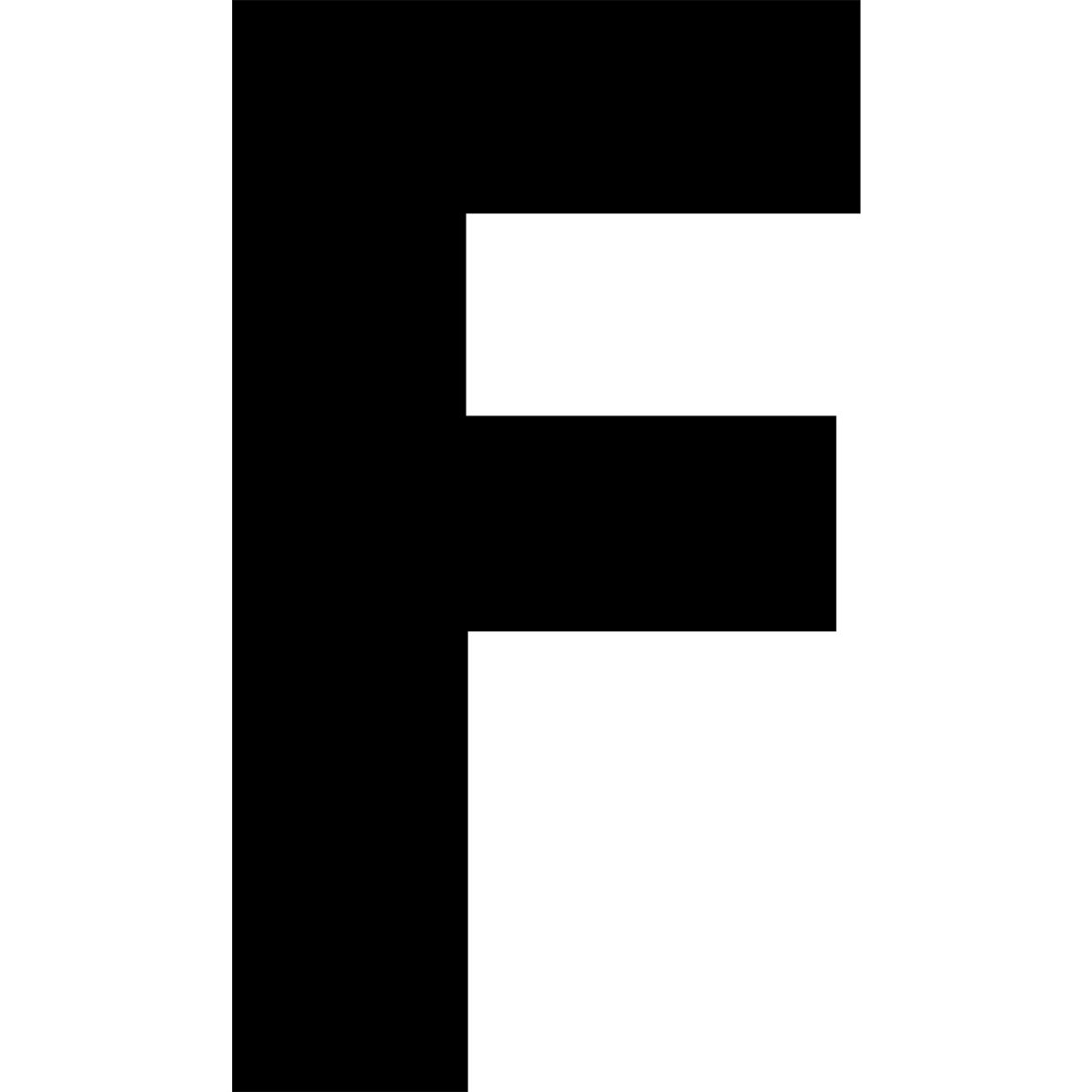 Floor Location Marker, Letter F, 8"W x 4-1/2"L, 30 Mil, White, 10/Pack