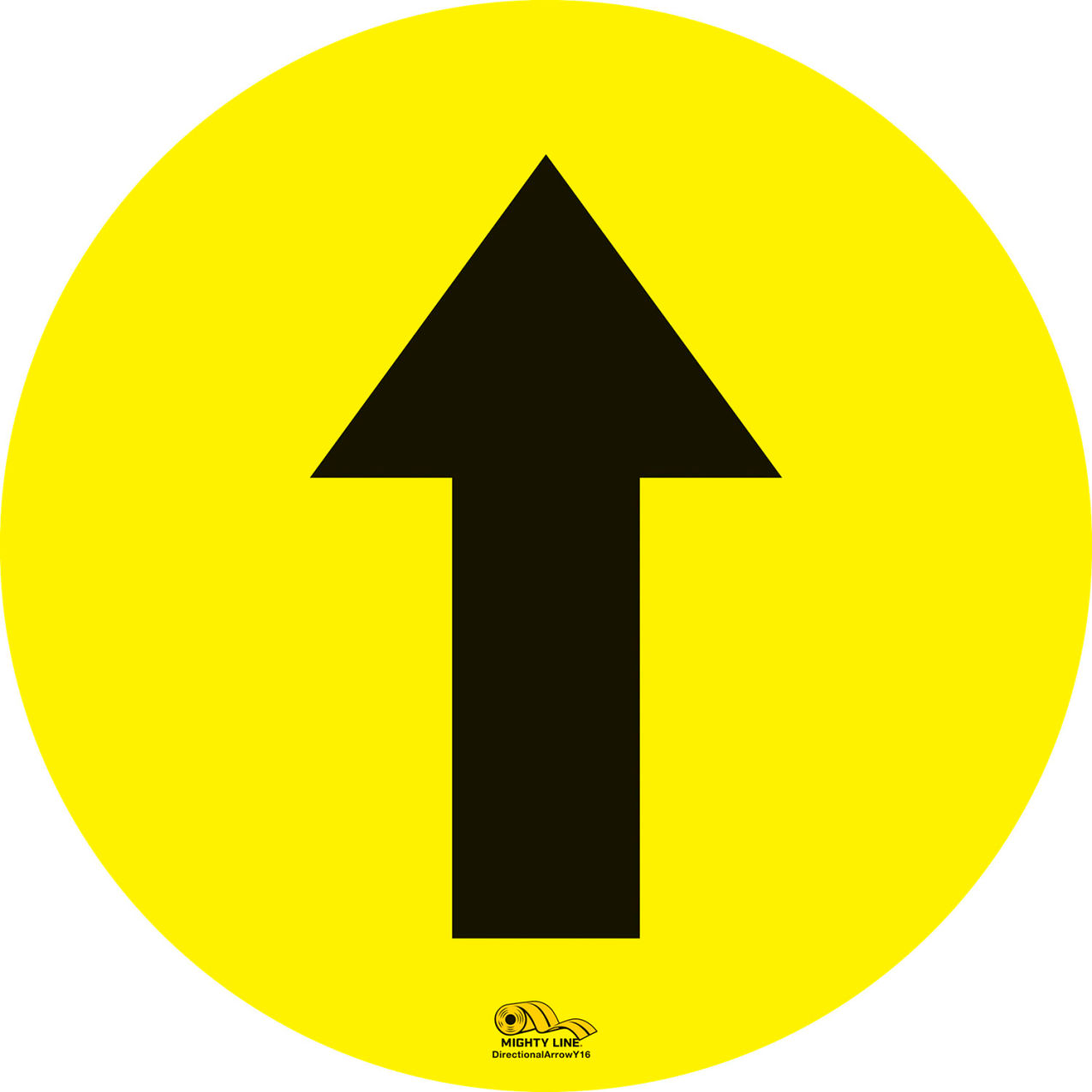 Directional Arrow Floor Sign, 12"W x 12"L, 39 Mil, Yellow