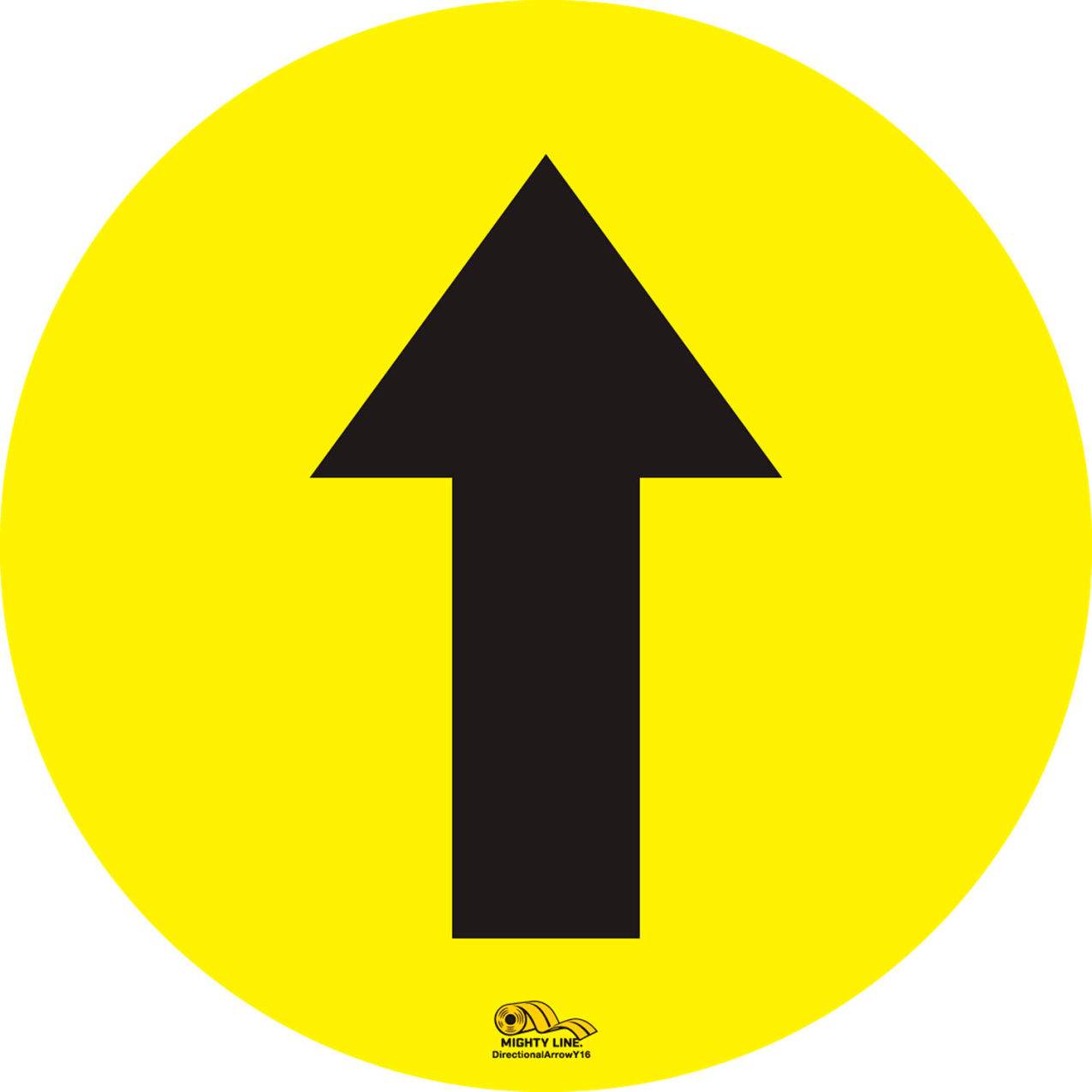 Directional Arrow Floor Sign, 16"W x 16"L, 39 Mil, Yellow