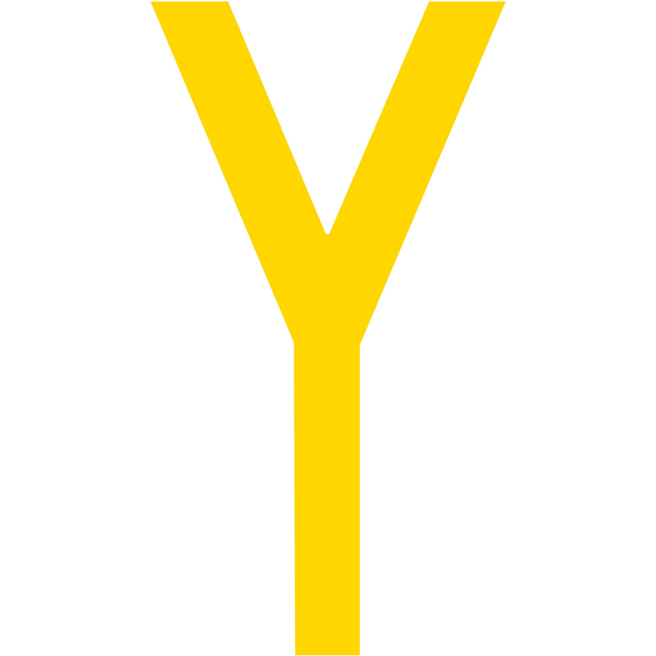 Floor Location Marker, Letter Y, 10"W x 4-1/2"L, 20 Mil, Yellow, 10/Pack