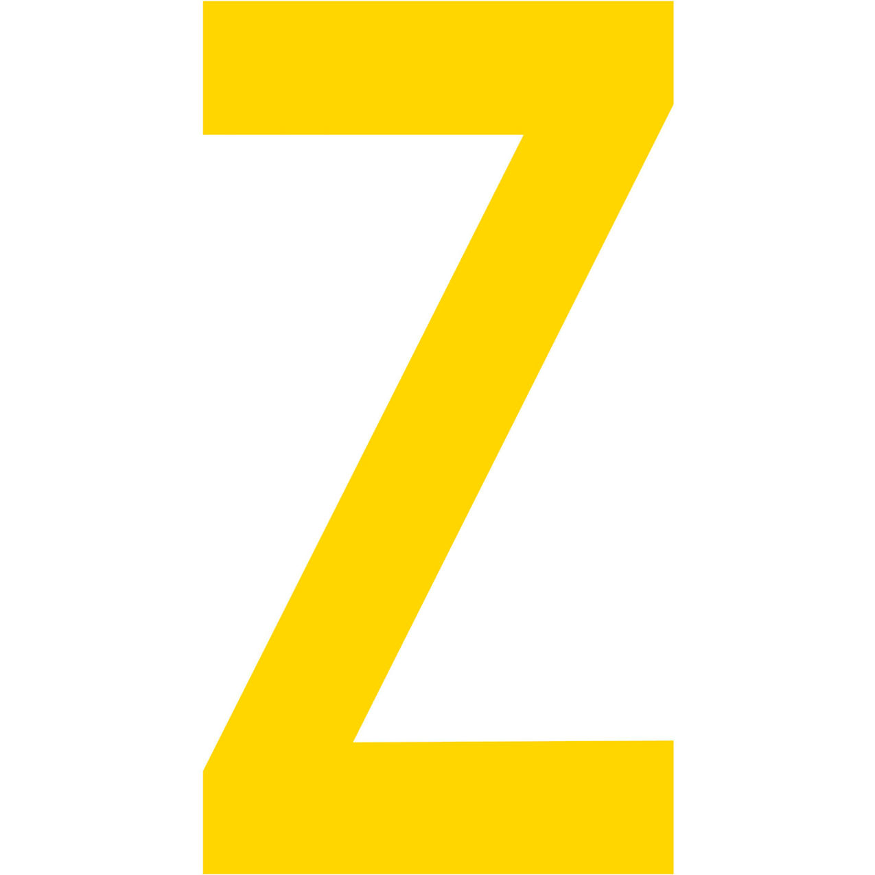 Floor Location Marker, Letter Z, 10"W x 4-1/2"L, 20 Mil, Yellow, 10/Pack