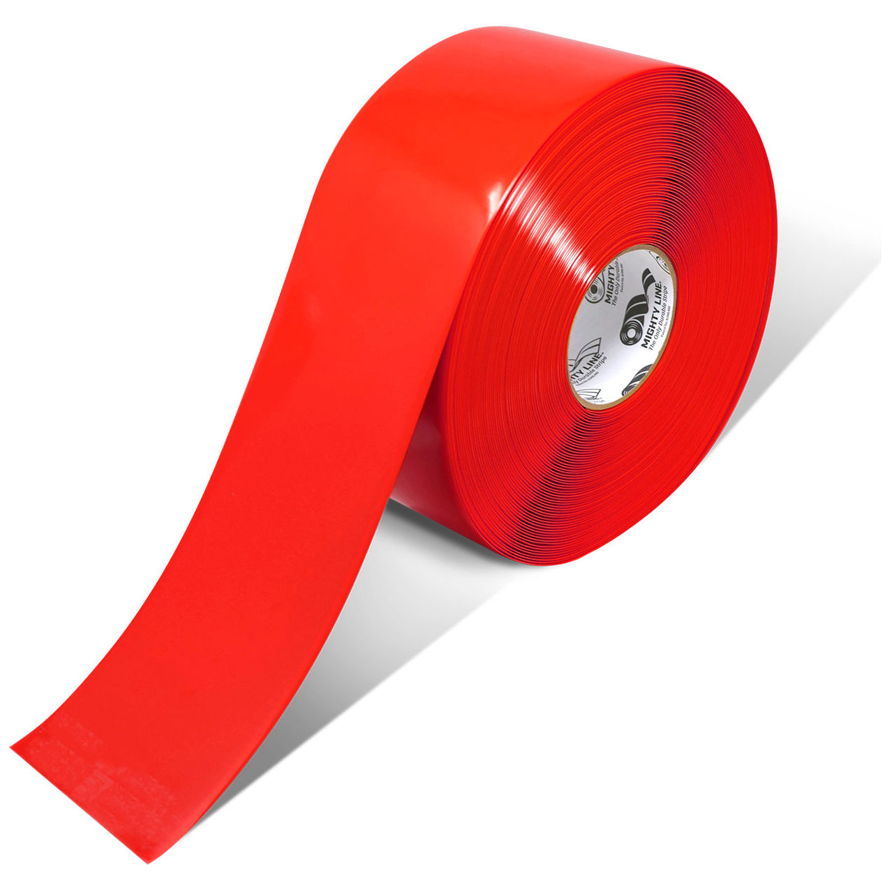 Polyester Safety Floor Tape, 4"W x 100'L, 50 Mil, Red