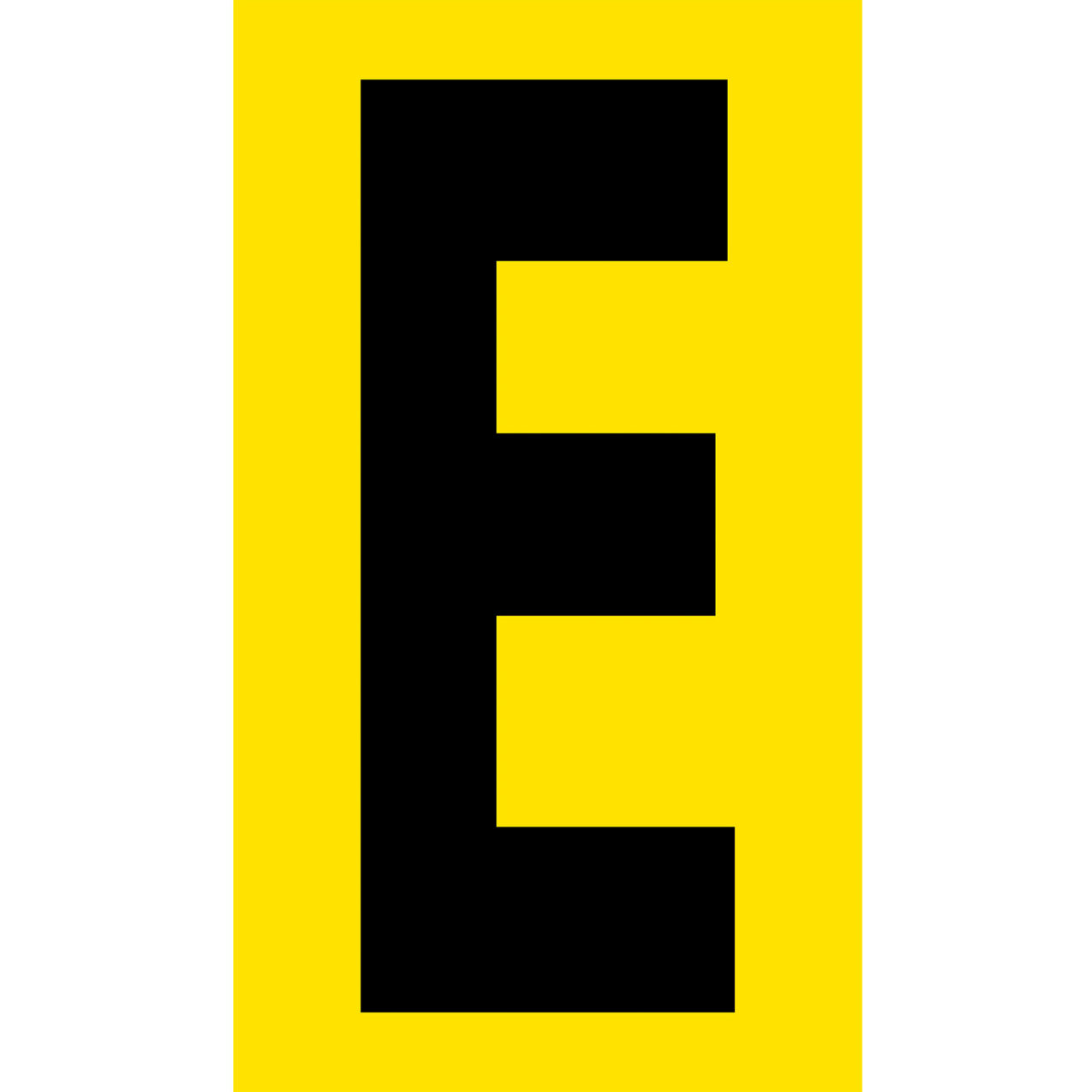 Floor Location Marker, Letter E, 8"W x 4-1/2"L, 30 Mil, Yellow, 10/Pack