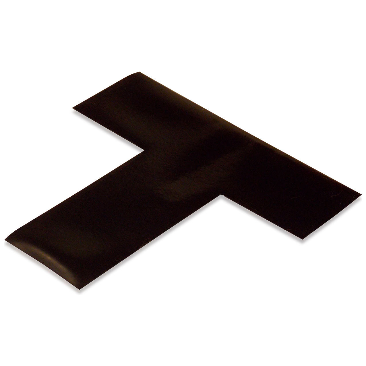 Floor Tape Ts, 2"W x 6"L, 50 Mil, Black, 100/Pack