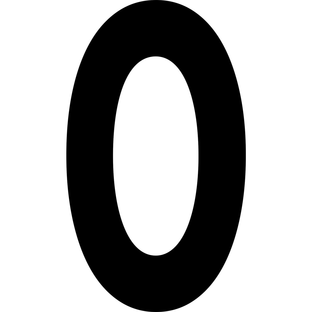 Floor Location Marker, Letter O, 8"W x 4-1/2"L, 30 Mil, White, 10/Pack