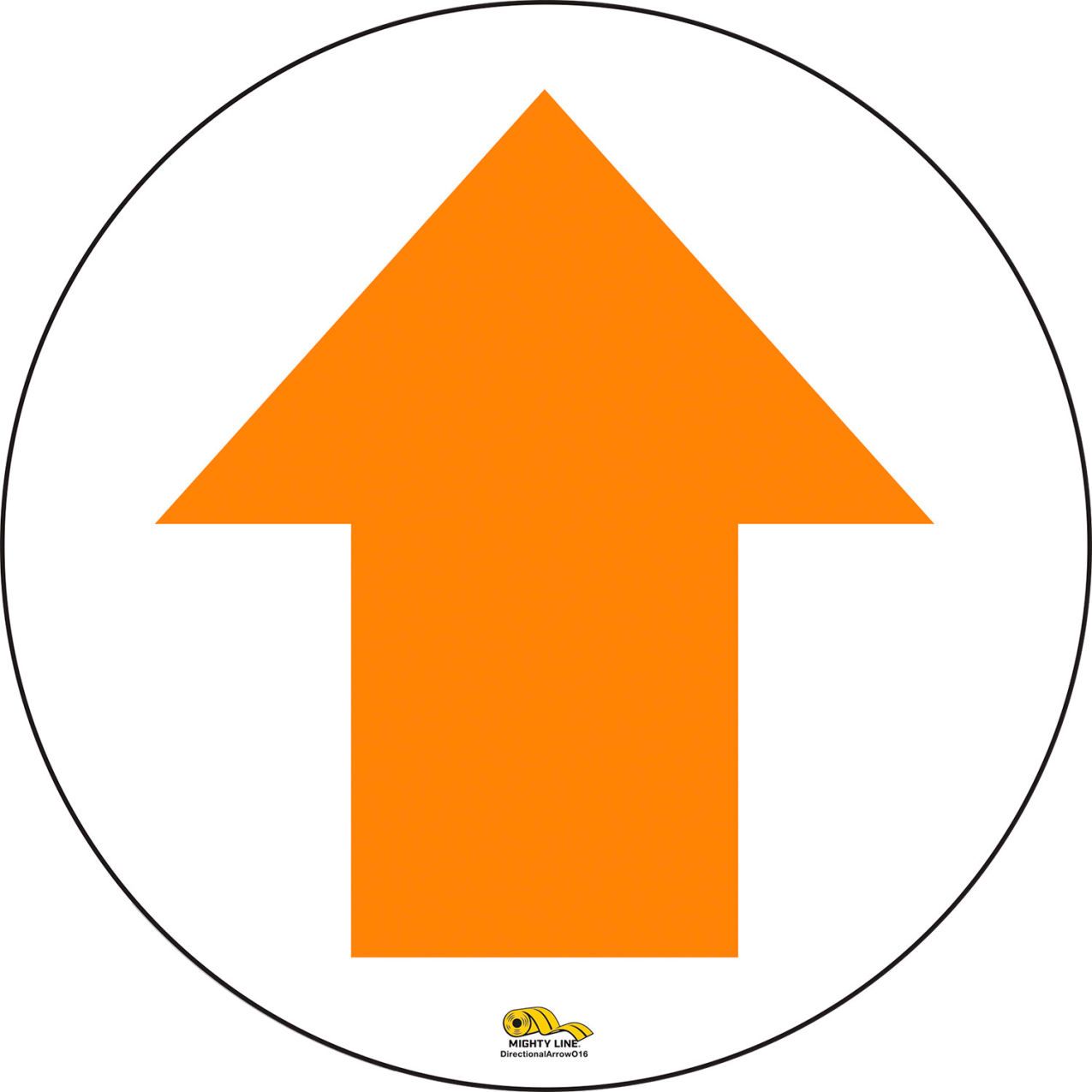 Directional Arrow Floor Sign, 16"W x 16"L, 39 Mil, Orange
