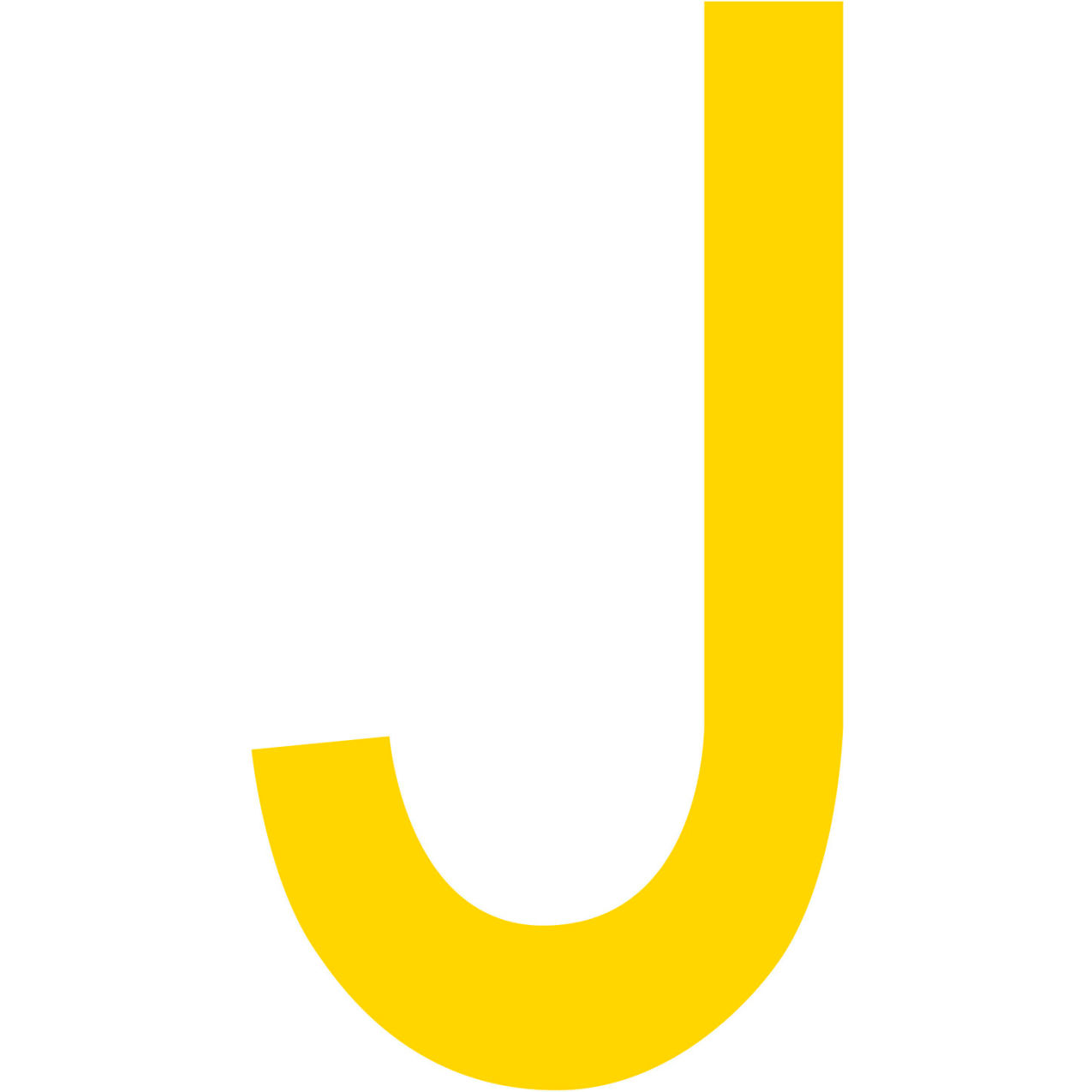 Floor Location Marker, Letter J, 10"W x 4-1/2"L, 20 Mil, Yellow, 10/Pack