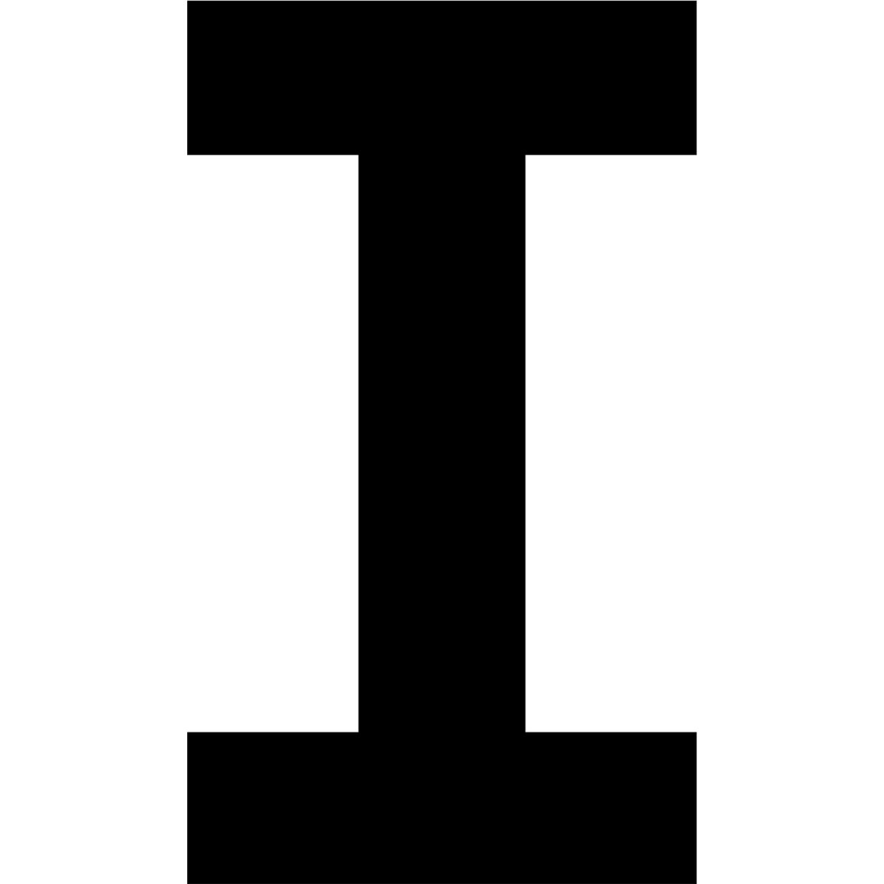 Floor Location Marker, Letter I, 8"W x 4-1/2"L, 30 Mil, White, 10/Pack