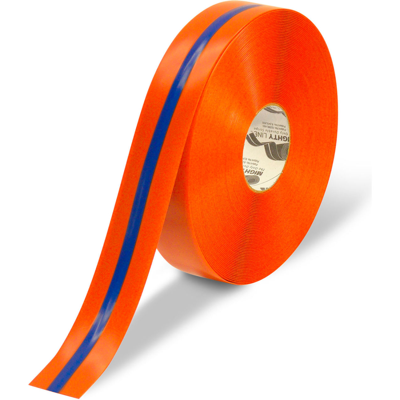 Safety Floor Tape, 2"W x 100'L, 50 Mil, Striped, Blue/Orange