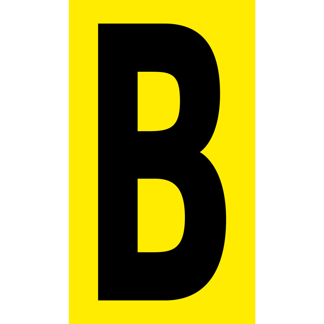 Floor Location Marker, Letter B, 8"W x 4-1/2"L, 30 Mil, Yellow, 10/Pack