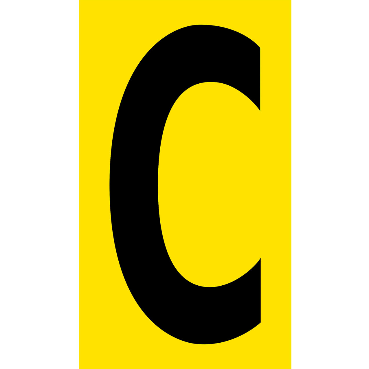 Floor Location Marker, Letter C, 8"W x 4-1/2"L, 30 Mil, Yellow, 10/Pack